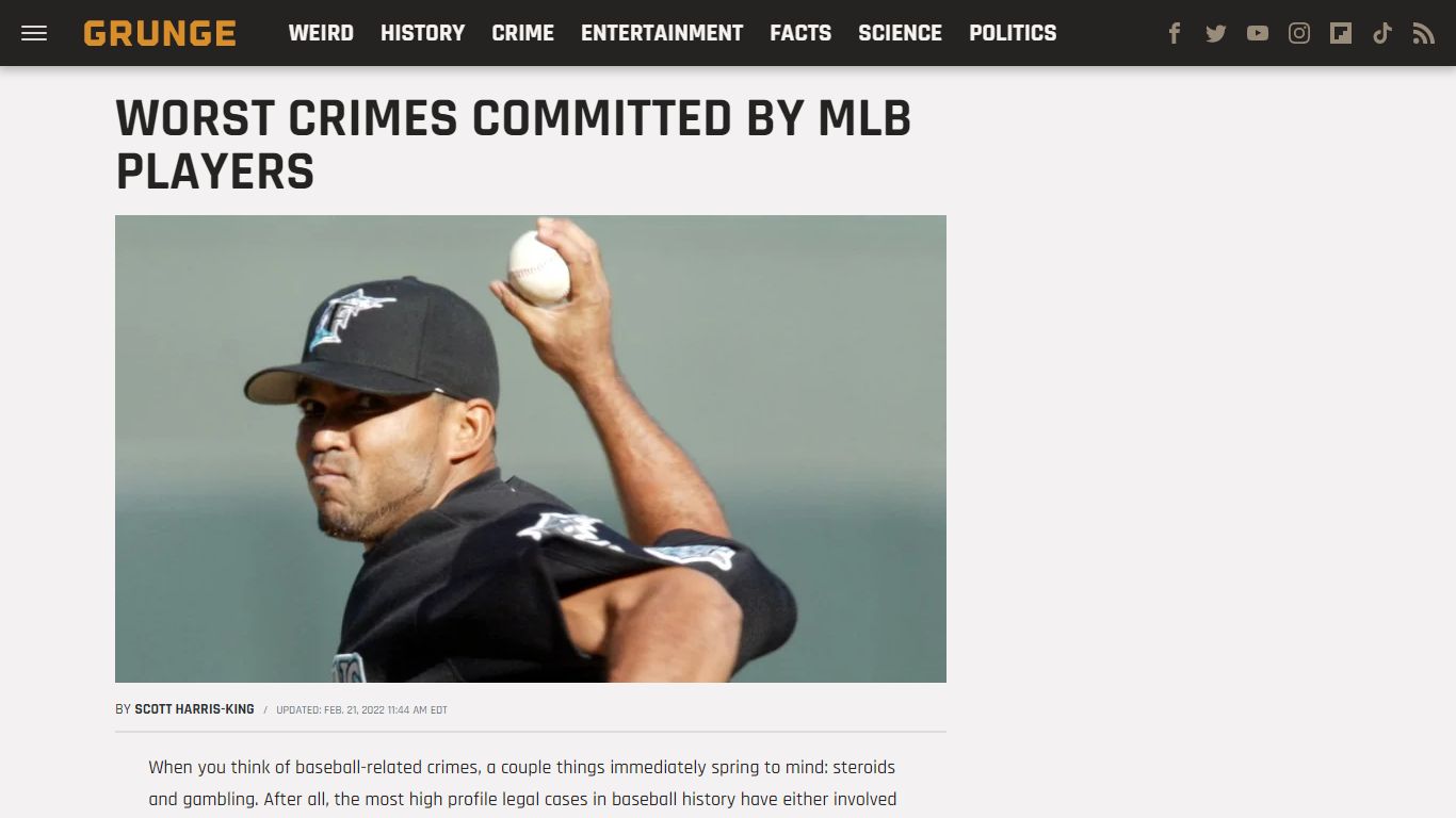 Worst Crimes Committed By MLB Players - Grunge.com